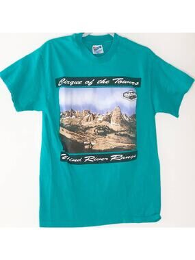 Hanes Beefy - T Single Stitch Medium 100% Cotton Wyoming Graphic t-Shirt tee